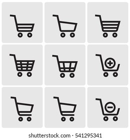 Shopping carts line icons