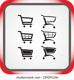 Shopping carts sign icon, vector illustration. Flat design style