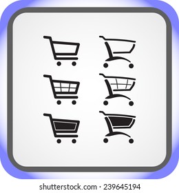 Shopping carts sign icon, vector illustration. Flat design style