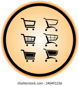 Shopping carts sign icon, vector illustration. Flat design style