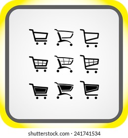 Shopping carts sign icon, vector illustration. Flat design style