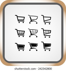 Shopping carts sign icon, vector illustration. Flat design style