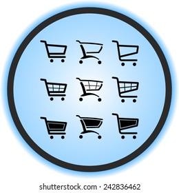 Shopping carts sign icon, vector illustration. Flat design style