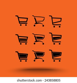 Shopping carts sign icon, vector illustration. Flat design style