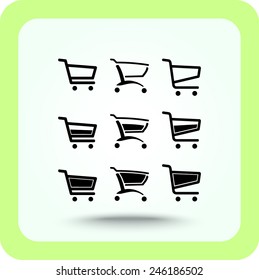 Shopping carts sign icon, vector illustration. Flat design style