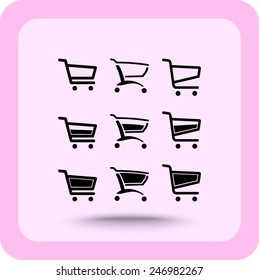 Shopping carts sign icon, vector illustration. Flat design style