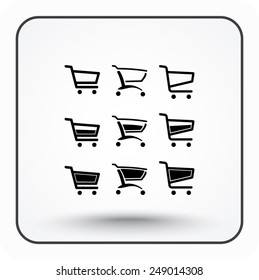 Shopping carts sign icon, vector illustration. Flat design style