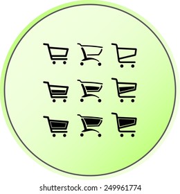 Shopping carts sign icon, vector illustration. Flat design style