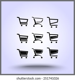 Shopping carts sign icon, vector illustration. Flat design style
