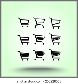 Shopping carts sign icon, vector illustration. Flat design style
