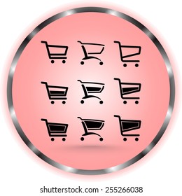 Shopping carts sign icon, vector illustration. Flat design style