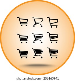Shopping carts sign icon, vector illustration. Flat design style