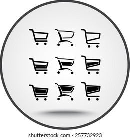 Shopping carts sign icon, vector illustration. Flat design style