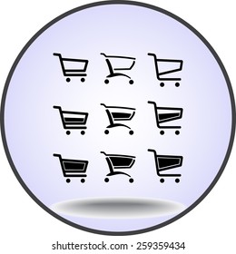 Shopping carts sign icon, vector illustration. Flat design style
