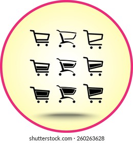 Shopping carts sign icon, vector illustration. Flat design style
