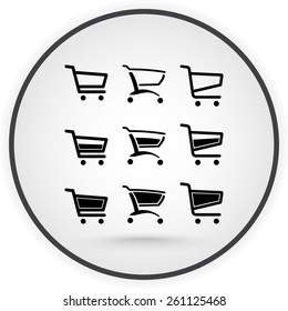Shopping carts sign icon, vector illustration. Flat design style