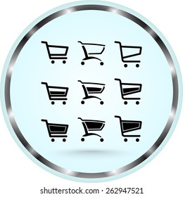 Shopping carts sign icon, vector illustration. Flat design style