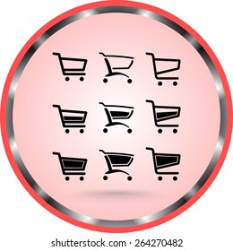 Shopping carts sign icon, vector illustration. Flat design style