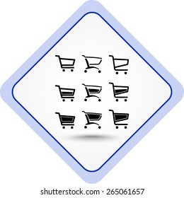 Shopping carts sign icon, vector illustration. Flat design style