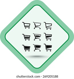 Shopping carts sign icon, vector illustration. Flat design style