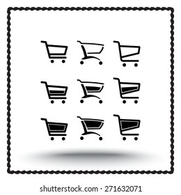Shopping carts sign icon, vector illustration. Flat design style
