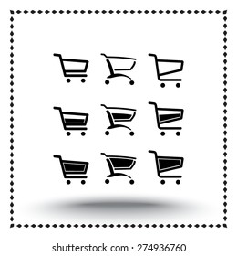 Shopping carts sign icon, vector illustration. Flat design style