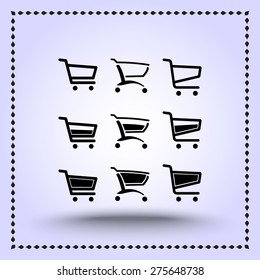 Shopping carts sign icon, vector illustration. Flat design style