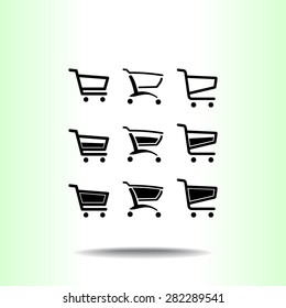 Shopping carts sign icon, vector illustration. Flat design style