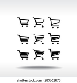 Shopping carts sign icon, vector illustration. Flat design style