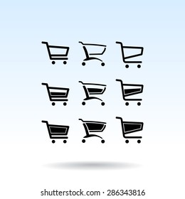 Shopping carts sign icon, vector illustration. Flat design style