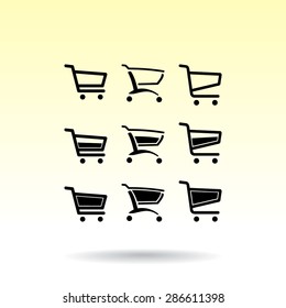 Shopping carts sign icon, vector illustration. Flat design style