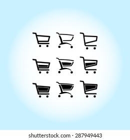 Shopping carts sign icon, vector illustration. Flat design style