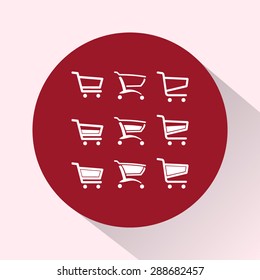 Shopping carts sign icon, vector illustration. Flat design style