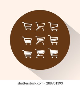 Shopping carts sign icon, vector illustration. Flat design style