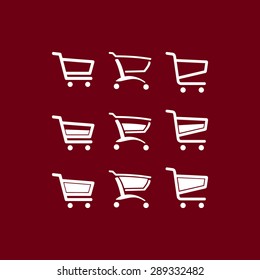 Shopping carts sign icon, vector illustration. Flat design style