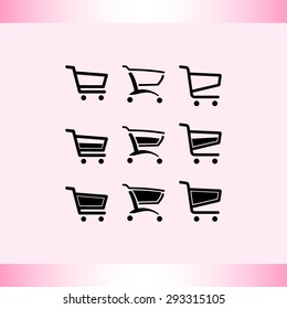 Shopping carts sign icon, vector illustration. Flat design style