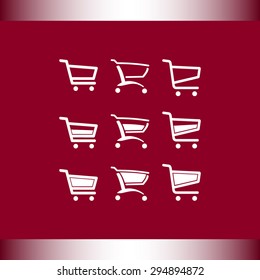 Shopping carts sign icon, vector illustration. Flat design style
