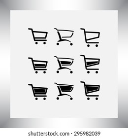 Shopping carts sign icon, vector illustration. Flat design style