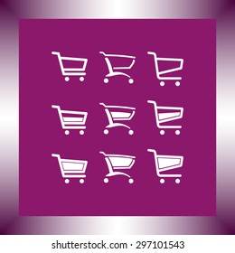 Shopping carts sign icon, vector illustration. Flat design style