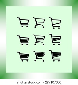 Shopping carts sign icon, vector illustration. Flat design style