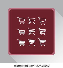 Shopping carts sign icon, vector illustration. Flat design style