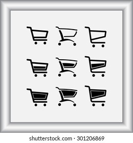 Shopping carts sign icon, vector illustration. Flat design style