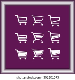 Shopping carts sign icon, vector illustration. Flat design style
