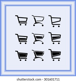 Shopping carts sign icon, vector illustration. Flat design style