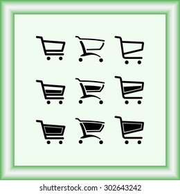 Shopping carts sign icon, vector illustration. Flat design style