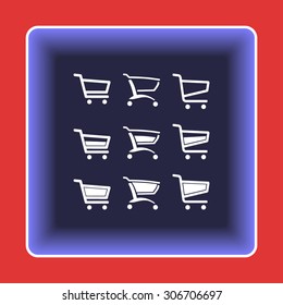 Shopping carts sign icon, vector illustration. Flat design style