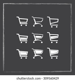 Shopping carts sign icon, vector illustration. Flat design style