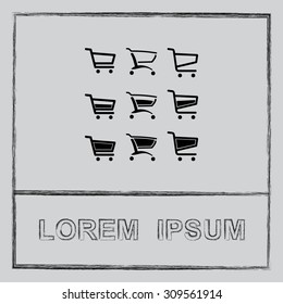 Shopping carts sign icon, vector illustration. Flat design style