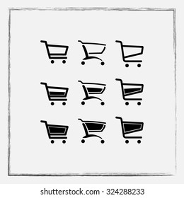 Shopping carts sign icon, vector illustration. Flat design style