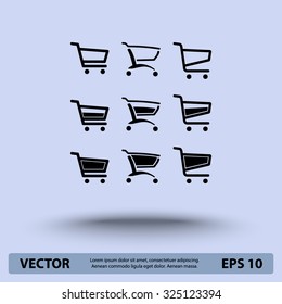 Shopping carts sign icon, vector illustration. Flat design style